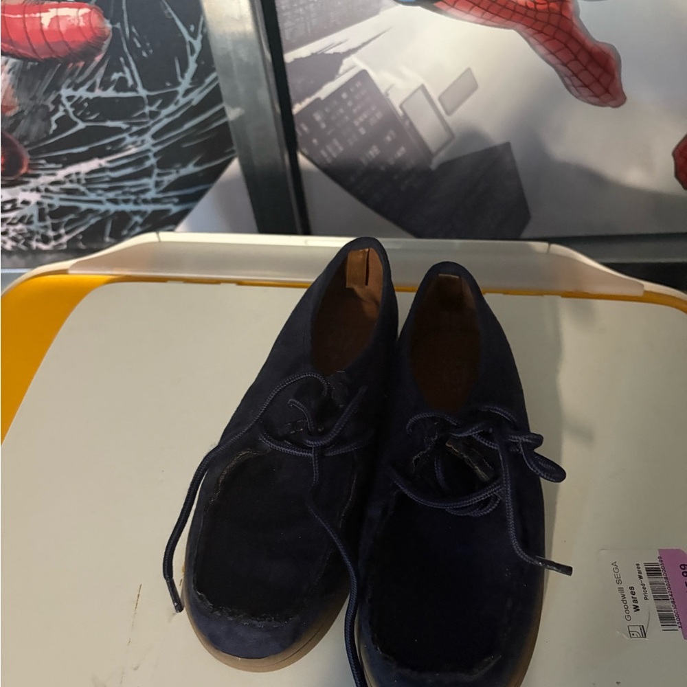Kids Navy Loafers with Laces